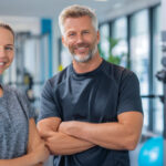 Deelnemers aan fysiofitness in een trainingsruimte na een begeleide sportsessie.